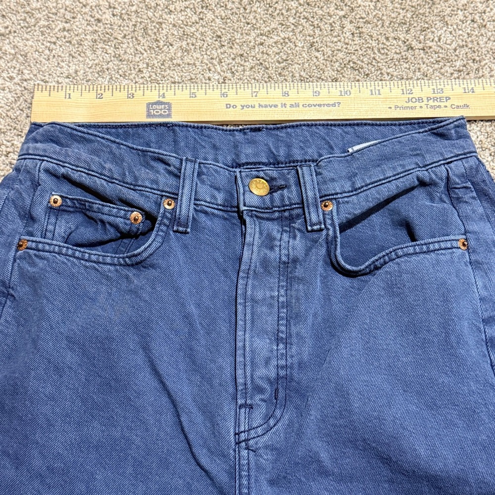 B Sides Women Jeans Wide Leg Button Fly Front Seam 27 Indigo Blue Cotton USA - Picture 12 of 12